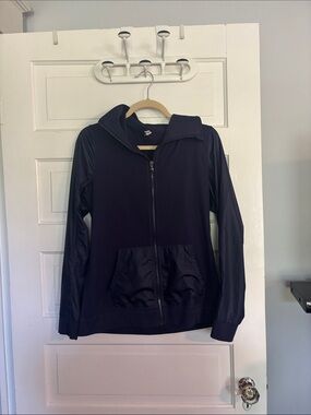 Women’s Navy Zip-Up High Collar Jacket